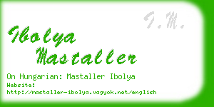 ibolya mastaller business card